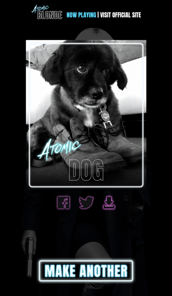 Atomic Blonde Movie Poster generated with dog